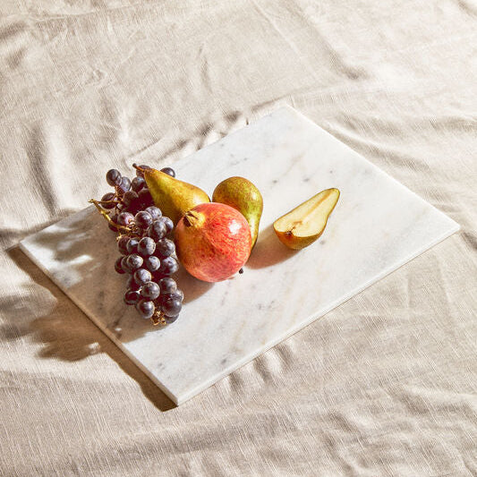 Orsina Kindia White Marble Rectangular Chopping and Serving Board