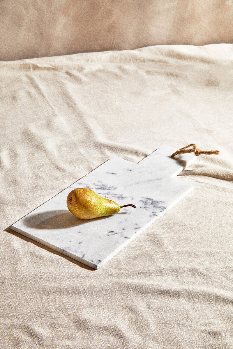 Orsina Kindia White Marble Rectangular Paddle Chopping & Serving Board