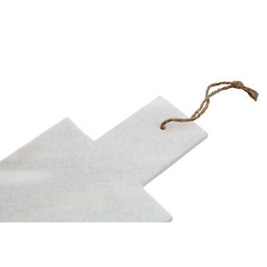 Orsina Kindia White Marble Rectangular Paddle Chopping & Serving Board