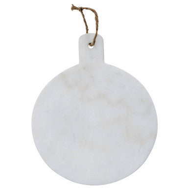 Orsina Kindia Round Marble Serving Board – White & Grey Paddle