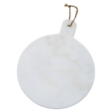 Orsina Kindia Round Marble Serving Board – White & Grey Paddle