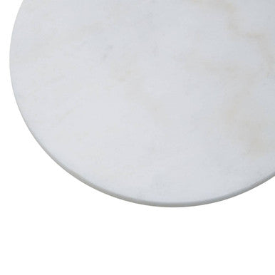 Orsina Kindia Round Marble Serving Board – White & Grey Paddle