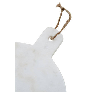 Orsina Kindia Round Marble Serving Board – White & Grey Paddle