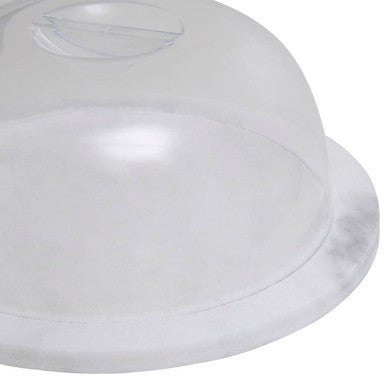 Orsina Kindia Round White Marble Cheese Board with Glass Dome Lid