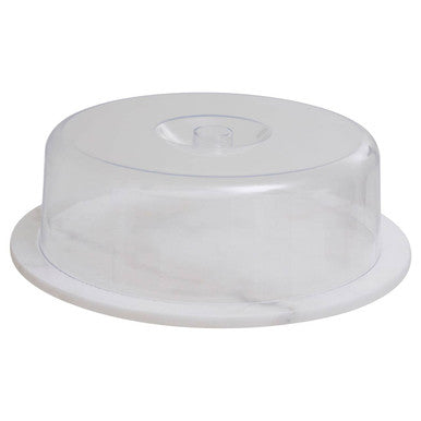 Orsina Kindia White Marble Cake Board with Clear Domed Lid Display