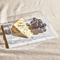 Orsina Kindia Marble Butter Dish with Lid – White Stone & Clear Cover