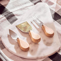 Orsina Kindia White Marble Triangular Cheese Board with 3 Knives