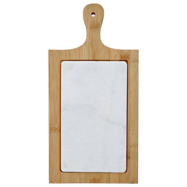 Orsina Monzaro White Marble and Bamboo Cheese Board – Paddle Style