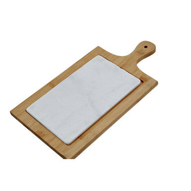 Orsina Monzaro White Marble and Bamboo Cheese Board – Paddle Style