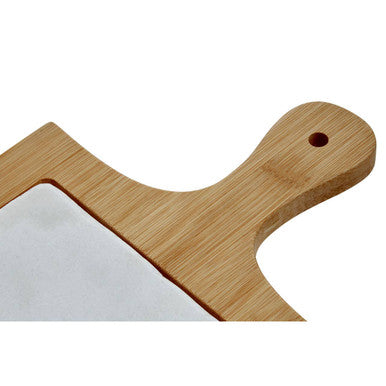 Orsina Monzaro White Marble and Bamboo Cheese Board – Paddle Style
