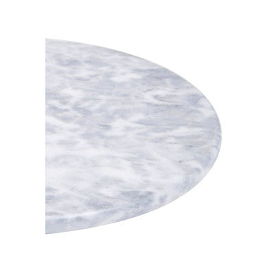 Orsina Salerno Grey Marble Cake Stand with Silver Handle | Round Stone