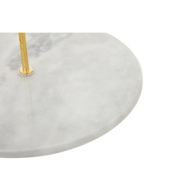 Orsina Grey Marble Cake Stand with Gold Handle – Round Serving Platter