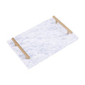 Orsina Salerno Grey Marble Serving Board with Gold Handles