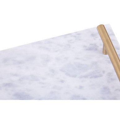 Orsina Salerno Grey Marble Serving Board with Gold Handles