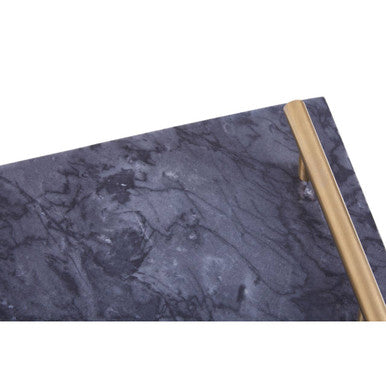 Orsina Marmore Black Marble Serving Board with Gold Handles