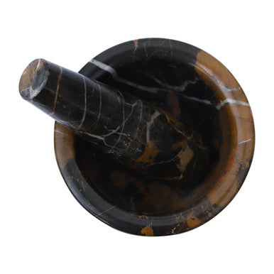 Orsina Black and Gold Marble Mortar and Pestle – Stone Spice Grinder