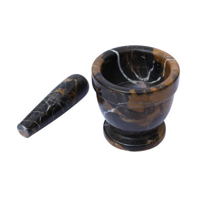 Orsina Black and Gold Marble Mortar and Pestle – Stone Spice Grinder