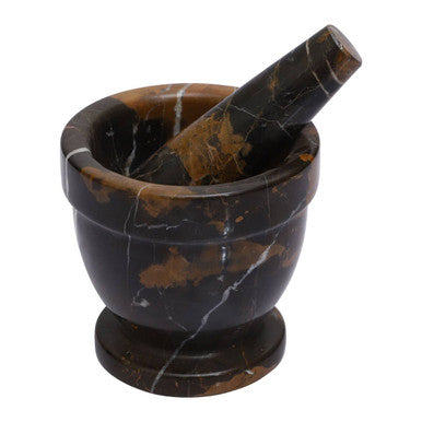 Orsina Black and Gold Marble Mortar and Pestle – Stone Spice Grinder