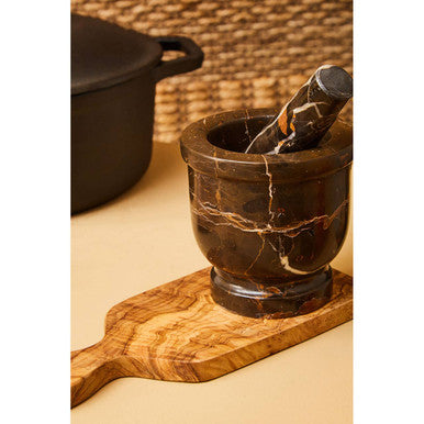 Orsina Black and Gold Marble Mortar and Pestle – Stone Spice Grinder