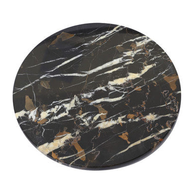 Orsina Marmore Black and Gold Marble Lazy Susan – Rotating Serving Tray