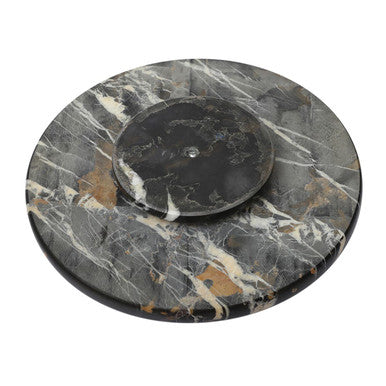 Orsina Marmore Black and Gold Marble Lazy Susan – Rotating Serving Tray