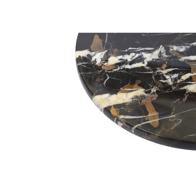 Orsina Marmore Black and Gold Marble Lazy Susan – Rotating Serving Tray