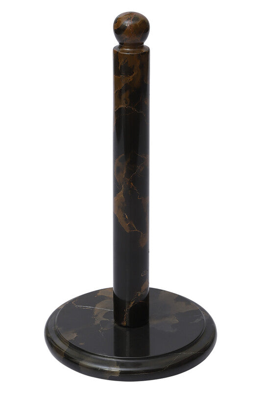 Orsina Marmore Black and Gold Marble Kitchen Roll Holder - Weighted Base