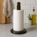 Orsina Marmore Black and Gold Marble Kitchen Roll Holder - Weighted Base