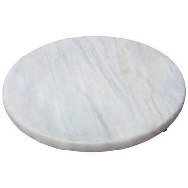 Orsina Salerno White Round Stone Chopping and Serving Board