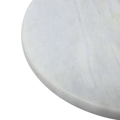 Orsina Salerno White Round Stone Chopping and Serving Board