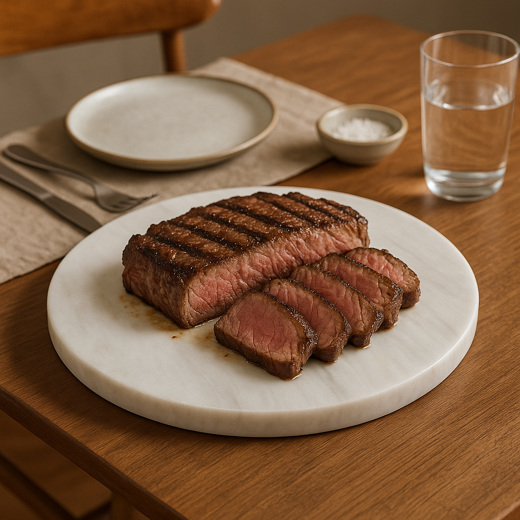 Orsina Salerno White Round Stone Chopping and Serving Board