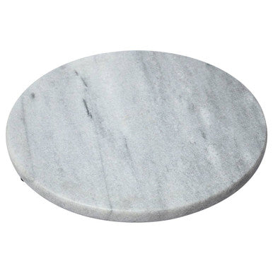 Orsina Salerno White Marble Round Chopping and Serving Board