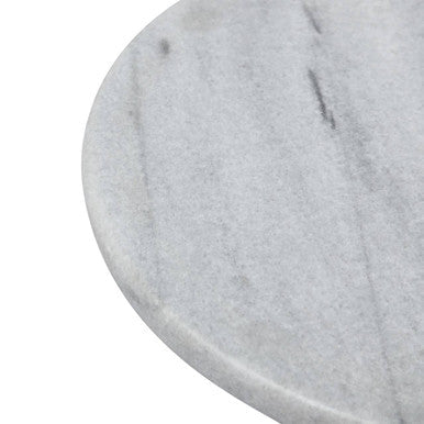 Orsina Salerno White Marble Round Chopping and Serving Board