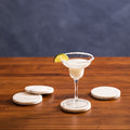 Orsina Kindia White Marble Round Coasters – Set of 4 Drink Coasters