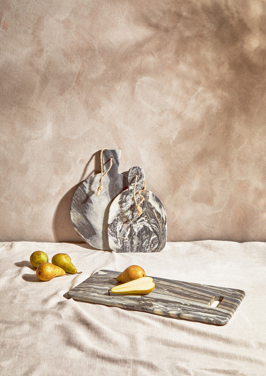 Orsina Marmore Rounded Grey Marble Chopping and Serving Board