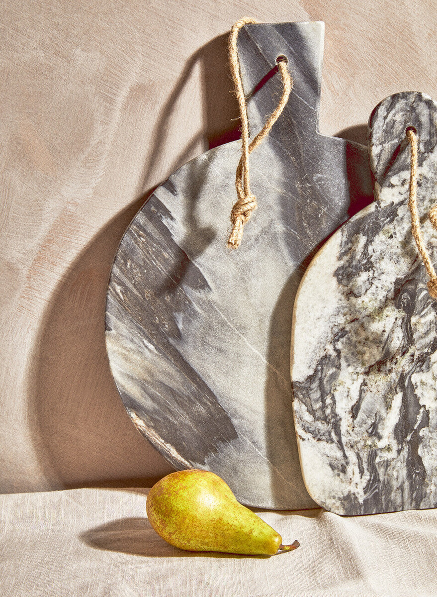 Orsina Marmore Rounded Grey Marble Chopping and Serving Board
