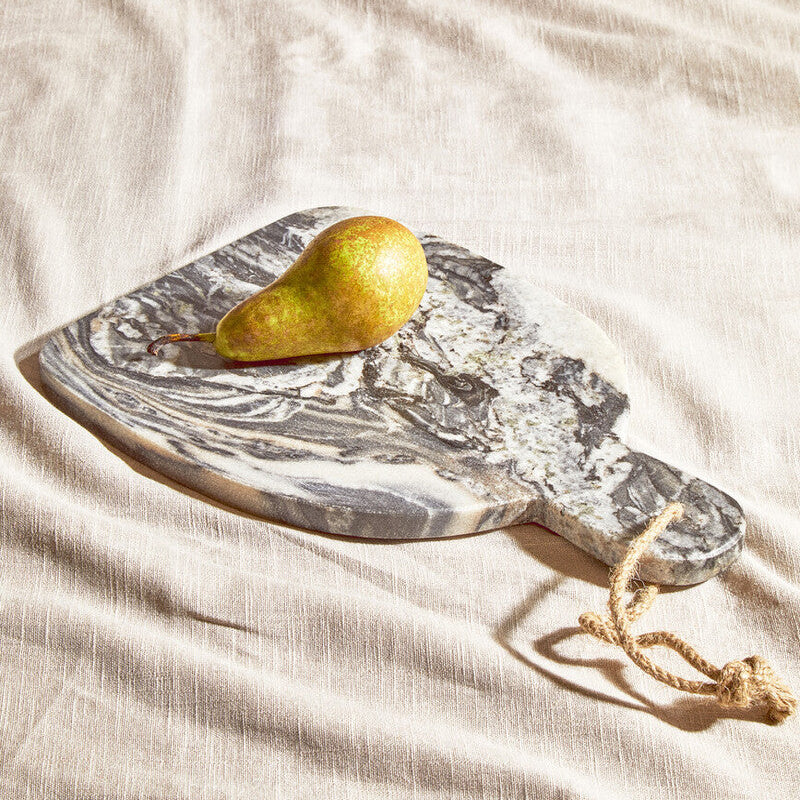 Orsina Marmore Rounded Grey Marble Chopping and Serving Board