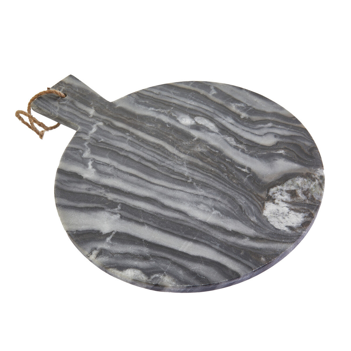 Orsina Grey Marble Round Serving Board – Paddle Charcuterie Platter