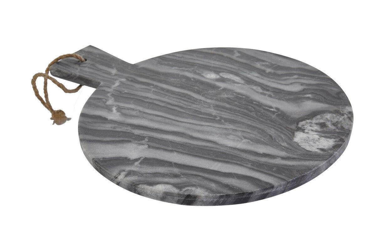 Orsina Grey Marble Round Serving Board – Paddle Charcuterie Platter