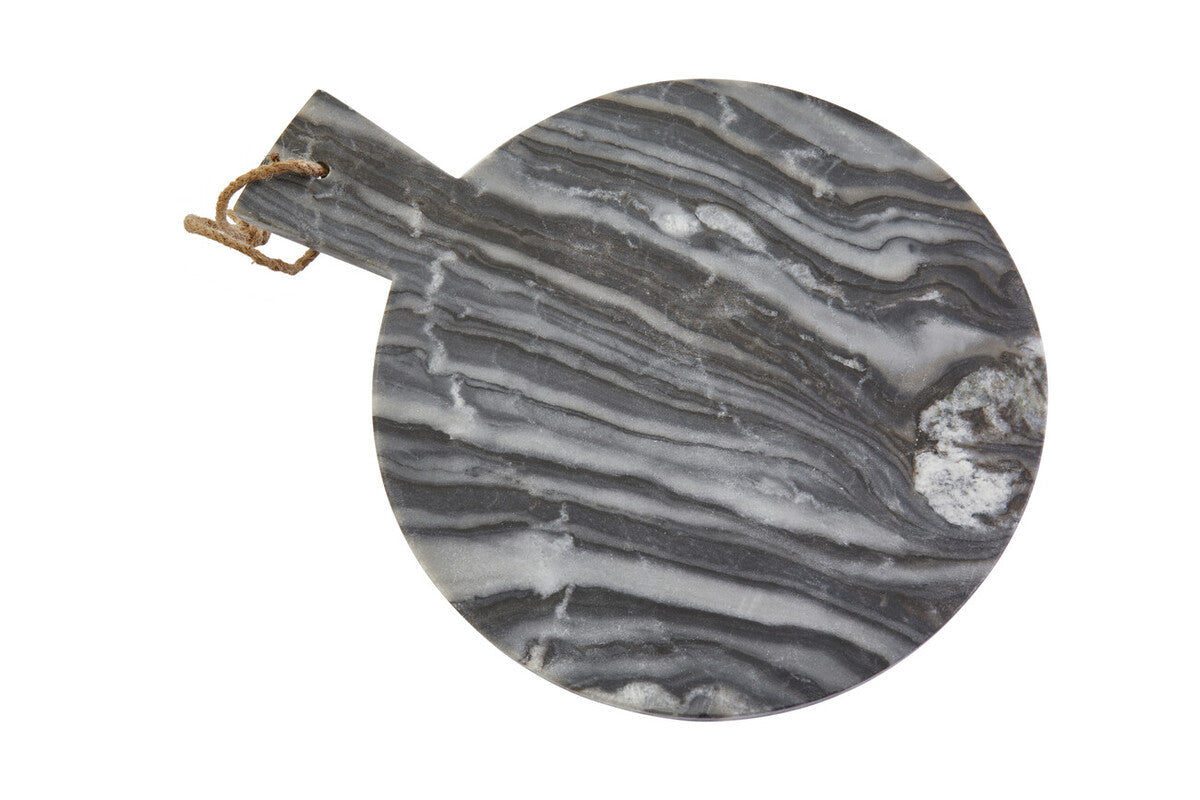 Orsina Grey Marble Round Serving Board – Paddle Charcuterie Platter