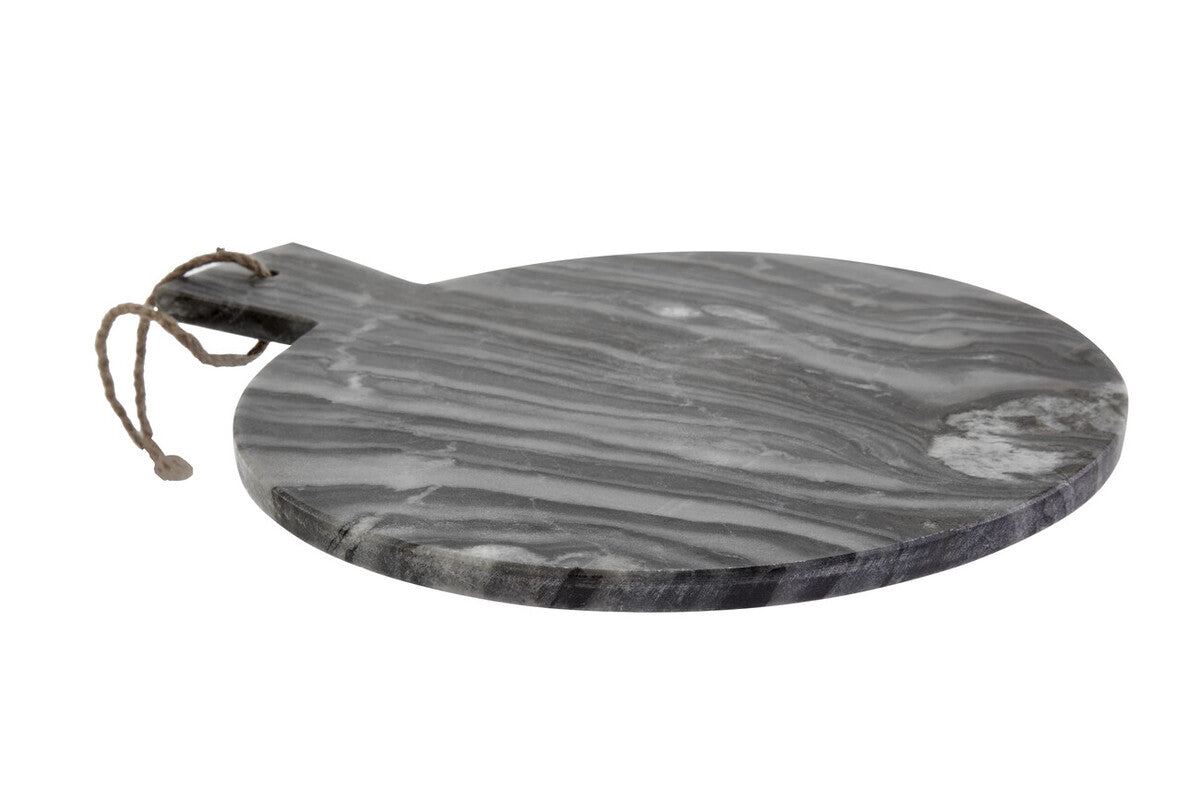 Orsina Grey Marble Round Serving Board – Paddle Charcuterie Platter