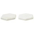 Orsina White Marble Hexagonal Coasters – Set of 4 Modern Stone Coasters