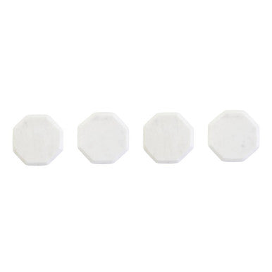 Orsina Kindia White Marble Octagonal Coasters – Set of 4 Stone Coasters