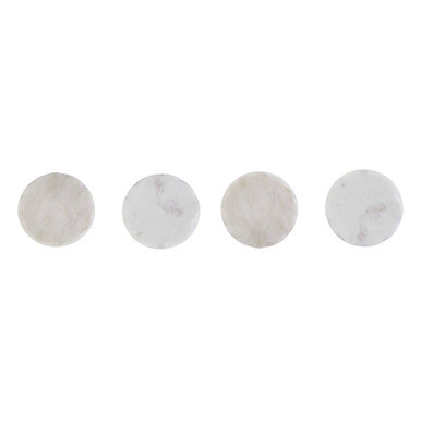Orsina White Marble Coasters – Set of 4 Rustic Edge Stone Coasters