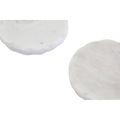 Orsina White Marble Coasters – Set of 4 Rustic Edge Stone Coasters