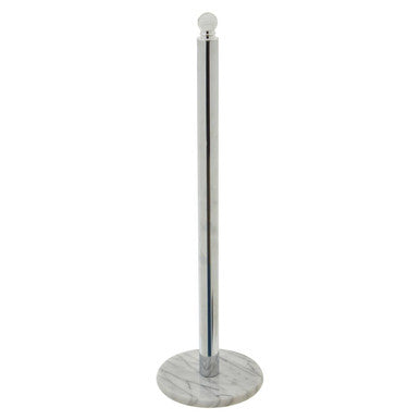 Orsina Linnea Freestanding Toilet Roll Holder – Chrome & White Marble