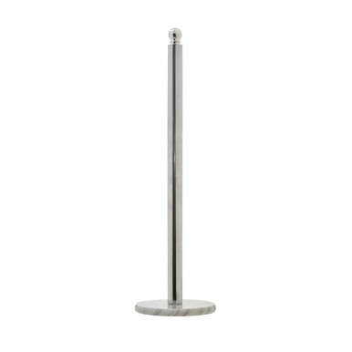 Orsina Linnea Freestanding Toilet Roll Holder – Chrome & White Marble
