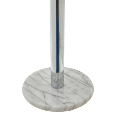 Orsina Linnea Freestanding Toilet Roll Holder – Chrome & White Marble