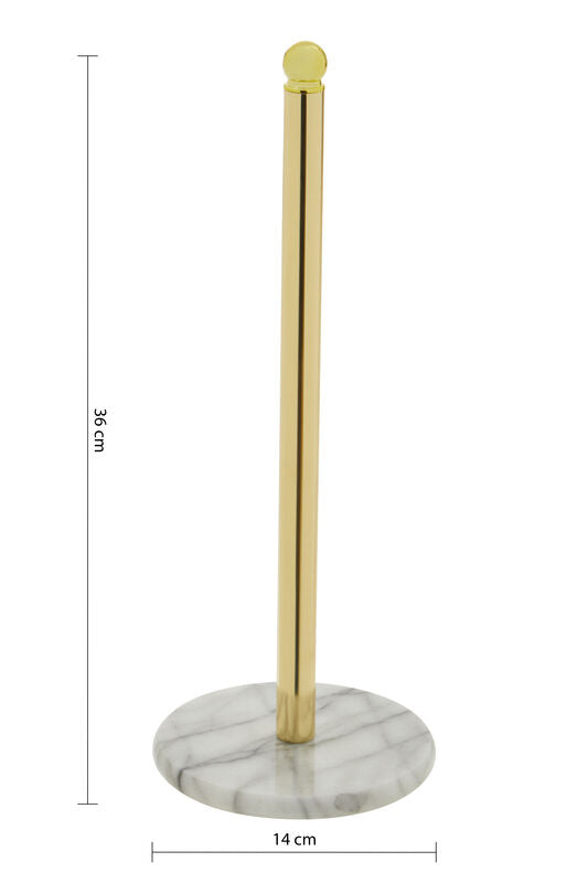 Orsina Gold Paper Towel Holder – Kitchen Roll Stand with Marble Base