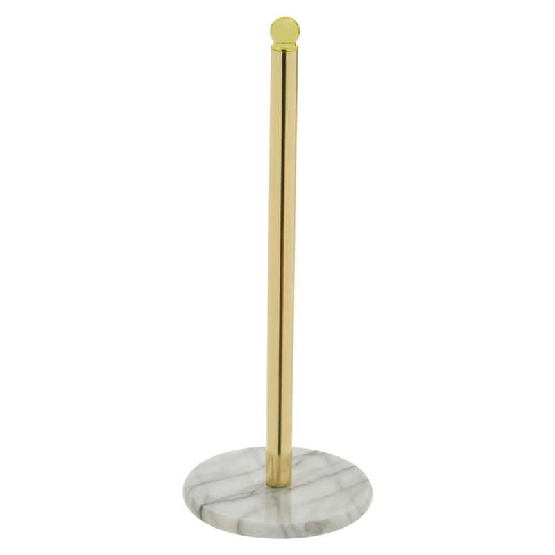 Orsina Gold Paper Towel Holder – Kitchen Roll Stand with Marble Base